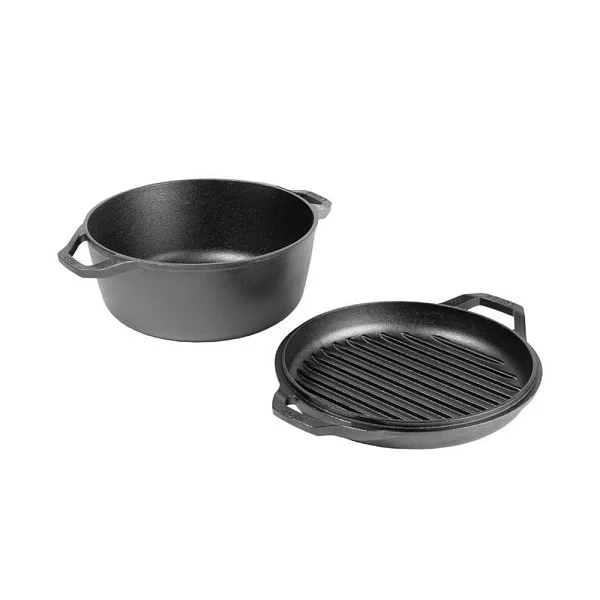 Кастрюля Chef Collection 5,7 л с крышкой-гриль 30 см, материал чугун, цвет черный, Lodge, США, LC6DD - изобр. 8