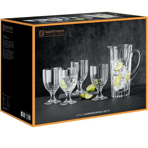 Набор из 5-ти предметов Aspen: кувшин 1190 мл + 4 бокала 342 мл, материал хрусталь, Nachtmann, Германия, 103100 - изобр. 7