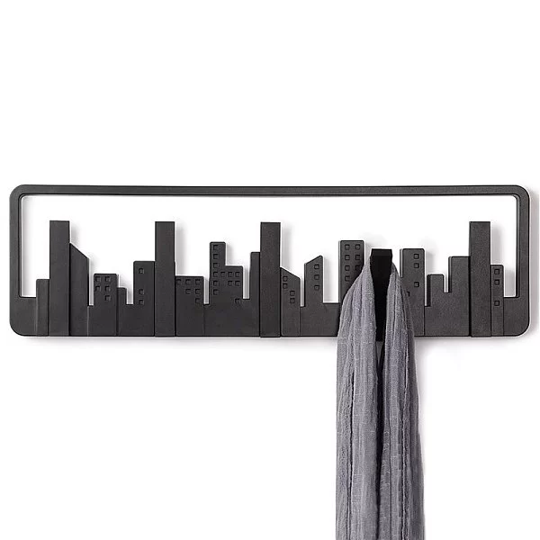 Вешалка настенная Skyline 50х14,5х3 см, цвет черный, материал полистирол, Umbra, Канада, 318190-040 - изобр. 8
