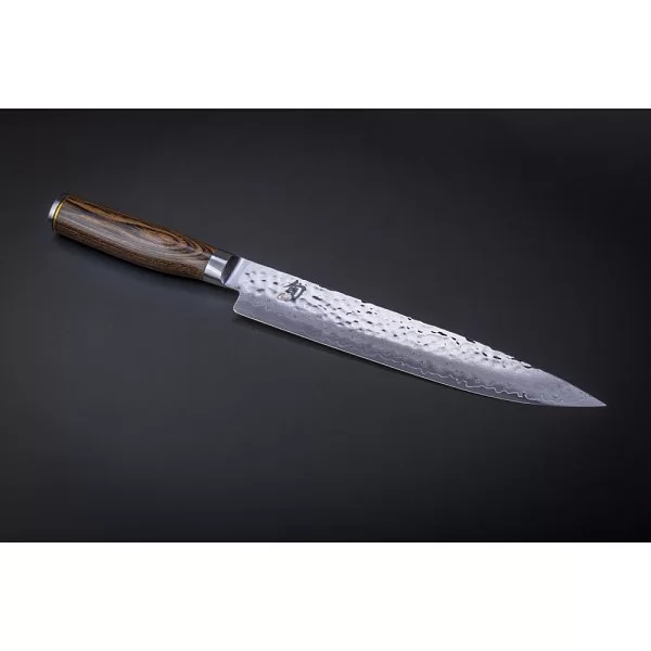 Нож кухонный для тонкой нарезки Sujihiki длина лезвия 24 см, сталь VG-MAX в обкладках из дамаска, Kai, Япония, KAI-TDM-1704 - изобр. 8