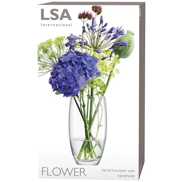 Ваза для цветов в форме бочонка Flower выдувное стекло, высота 20 см, LSA International, Великобритания, G488-20-992 - изобр. 11
