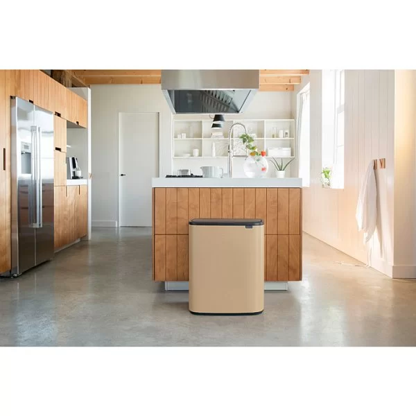 Мусорный бак 2-х секционный Touch Bin Bo объем 30 + 30 л, 54,5x31,2x65,6 см, нержавеющая сталь, цвет минерально-золотой, Brabantia, Бельгия, 221545 - изобр. 10
