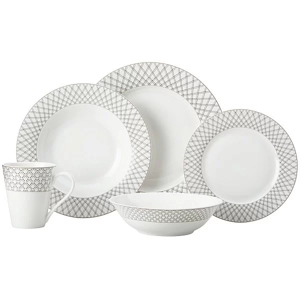 Обеденный набор на 4 персоны Jewel 20 предметов, фарфор, цвет черный, Maxwell & Williams, Австралия, MW413-II0061 - изобр. 7