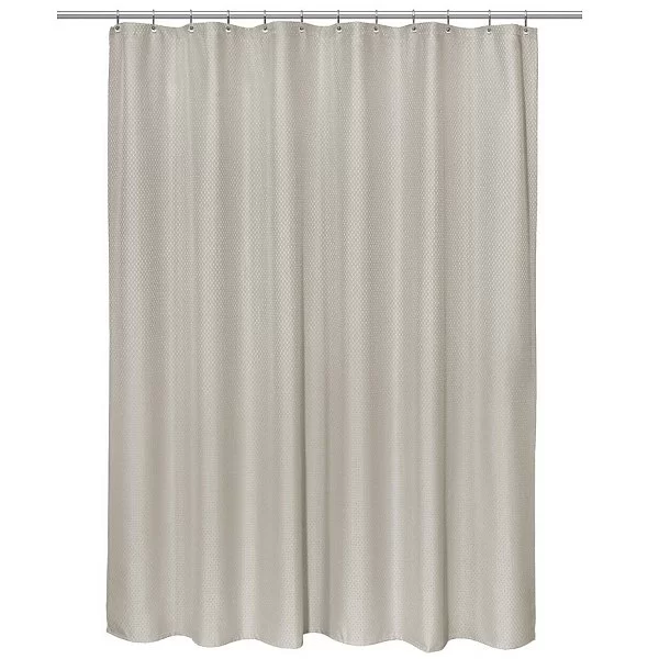 Шторка для ванной комнаты Grace Jacquard, 200х240 см, цвет серый, полиэстер, Carnation Home Fashions, США, FSC20-HX94/03 - изобр. 7