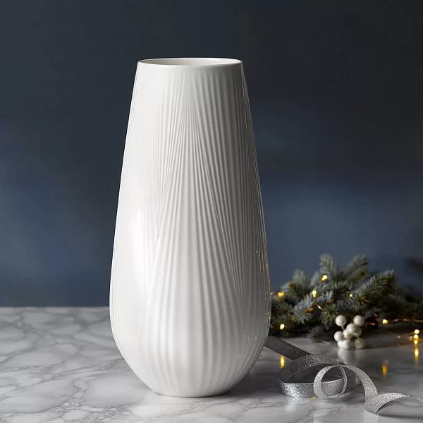 Ваза для цветов White Folia 30 см, материал костяной фарфор, Wedgwood, Великобритания, 40032147 - изобр. 9