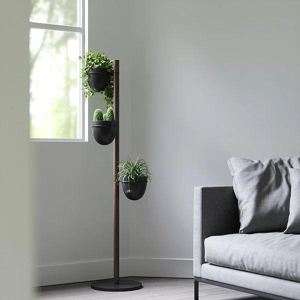 Подставка для цветов Floristand Planter с 3-мя горшками, бук, цвет темный орех, Umbra, Канада, 1013880-048 - изобр. 9