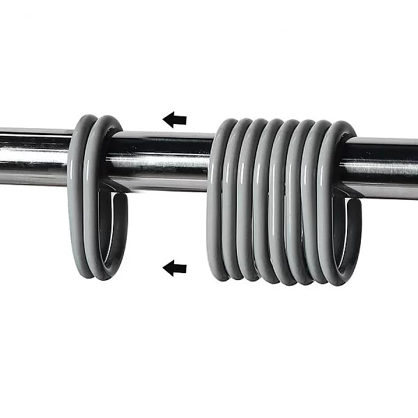 Набор из 12 крючков для шторки Rings Grey, 3х5 см, цвет серый, пластик, Carnation Home Fashions, 21GRY - изобр. 8