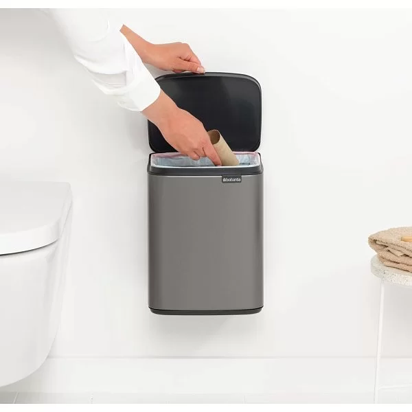 Мусорный бак Bo 7 л, 32x24x21 см, нержавеющая сталь, цвет платиновый, Brabantia, Бельгия, 222924 - изобр. 10