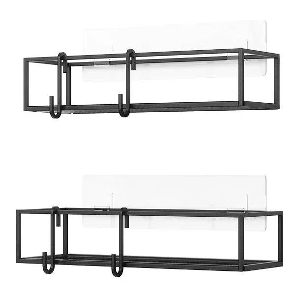 Набор из 2 полок для ванной Cubiko 32x12x6 см, сталь, цвет черный, Umbra, Канада,1018615-040 - изобр. 7