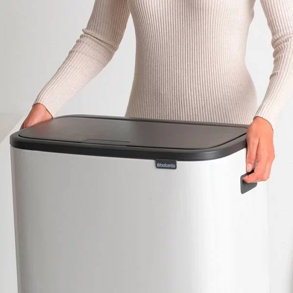 Мусорный бак Touch Bin Bo объем 60 л, 54,5x31,2x65,6 см, нержавеющая сталь, цвет белый, Brabantia, Бельгия, 223006 - изобр. 14