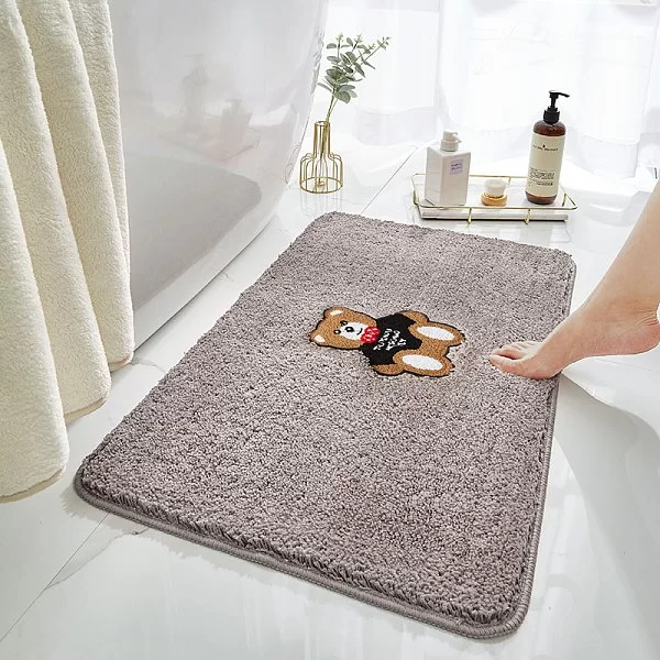 Коврик для ванной комнаты Teddy Bear Grey, 50х80 см, цвет серый, полиэстер, Carnation Home Fashions, TED03 - изобр. 8