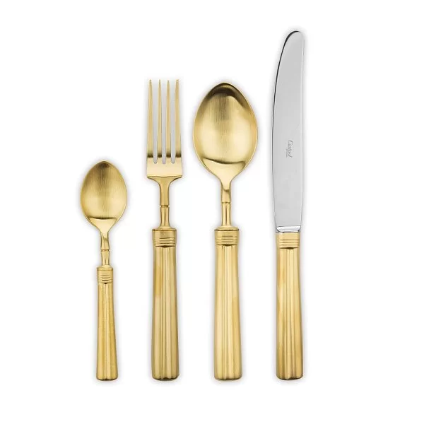 Набор столовых приборов на 6 персон Fontainebleau Gold Brushed 24 предмета, нержавеющая сталь 18/10 + позолота, Cutipol, Португалия, P1A.006 GB - изобр. 7