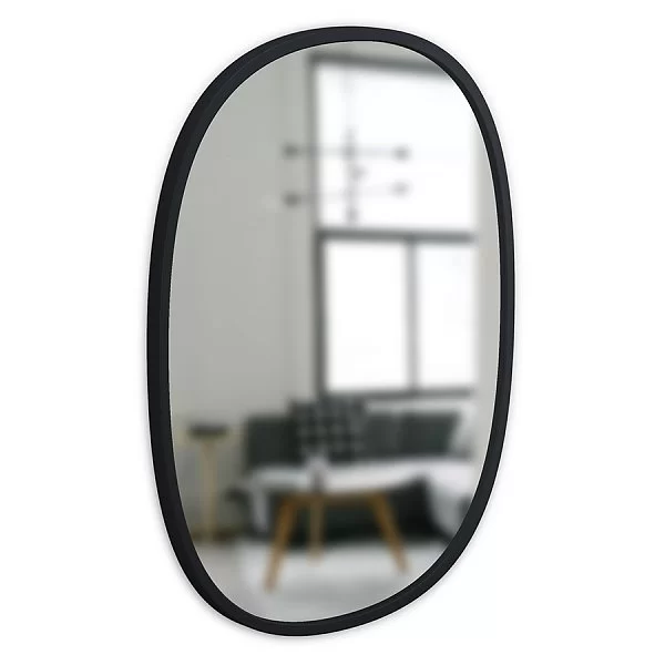 Зеркало овальное Hub материал зеркальное полотно + резина, цвет черный, Umbra, Канада, 1013765-040 - изобр. 9
