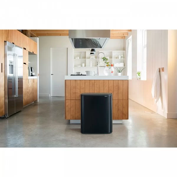 Мусорный бак 2-х секционный Touch Bin Bo объем 30 + 30 л, 54,1x36,3x65,2 см, нержавеющая сталь, цвет черный матовый, Brabantia, Бельгия, 221484 - изобр. 9