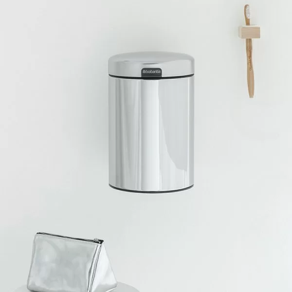 Мусорный бак настенный NewIcon, 3л, стальной, Brabantia, 115547 - изобр. 12