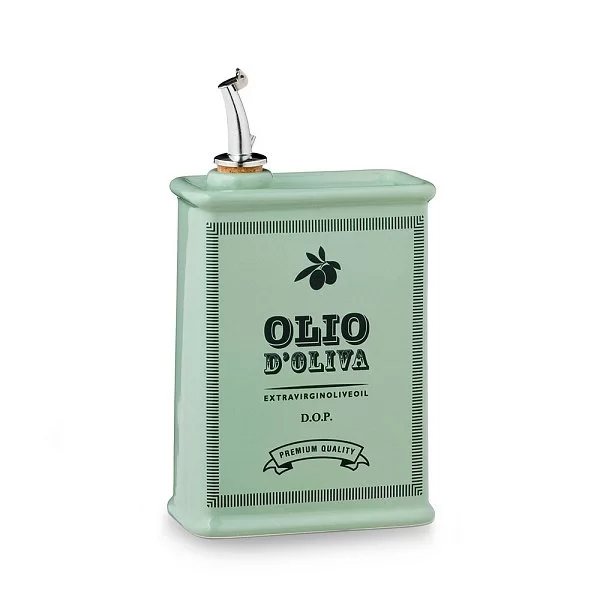 Бутылка для масла квадратная Oliere Vintage 500 мл, материал керамика, цвет зеленый, Nuova Cer, Италия, 9505-V50 - изобр. 7