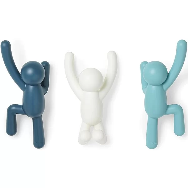 Набор из 3-х вешалок-крючков Buddy, 21x19x8 см, материал пластик, цвет белый + голубой, Umbra, Канада, 318165-1206 - изобр. 7