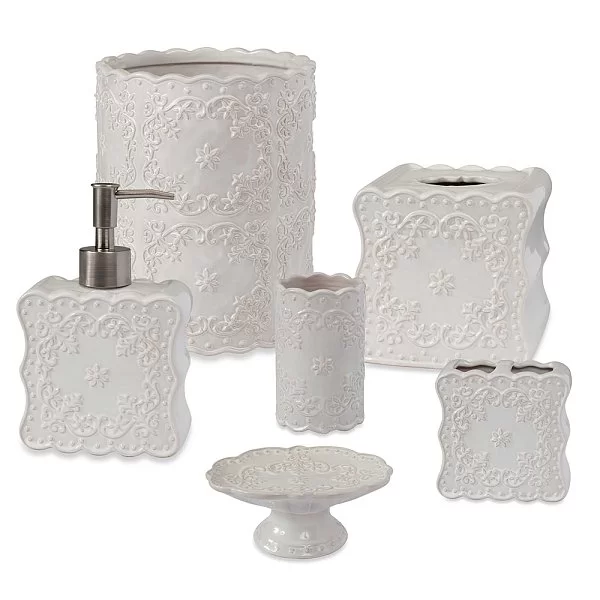 Стакан для зубных щеток Ruffles 11,4х11,4х5 см, материал керамика, Creative Bath, США, RUF60WH - изобр. 8