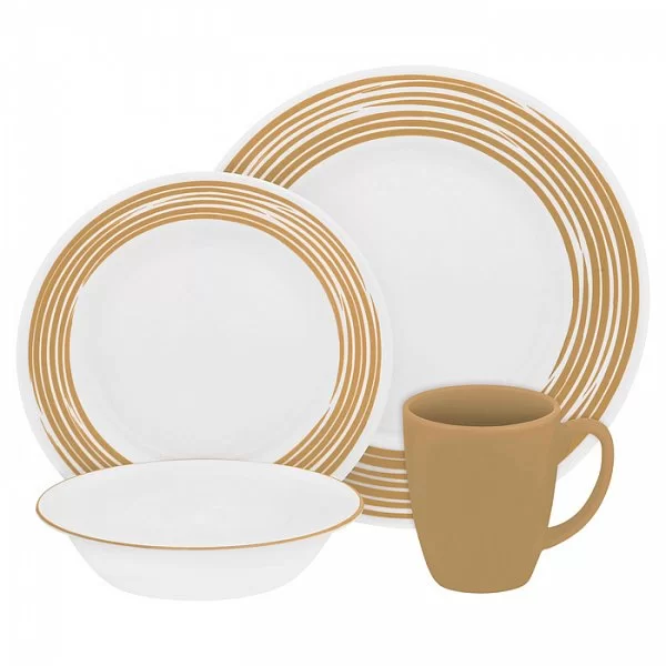 Набор посуды 16 предметов Brushed Sand на 4 персоны, cтекло, Corelle, 1117021 - изобр. 7
