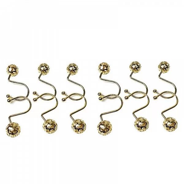 Набор из 12 крючков для шторки Ball Hole Type Hook Brass, 2,2х7 см, цвет золотой, металл, Carnation Home Fashions, США, SFH-BAL/64 - изобр. 9