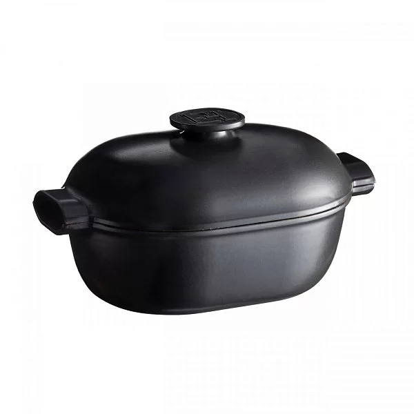 Кастрюля керамическая овальная Delight 4,5 л индукционная длина 36 см, цвет графит, Emile Henry, Франция, 776645 - изобр. 7