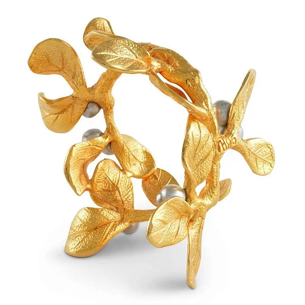 Оловянное кольцо для салфеток "Птичья трель. Перо", диаметр 8,3 см, цвет золотой, Vagabond House, США, VGB-X115WB-1 - изобр. 8