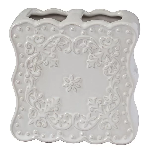 Стакан для зубных щеток Ruffles 11,4х11,4х5 см, материал керамика, Creative Bath, США, RUF60WH - изобр. 7
