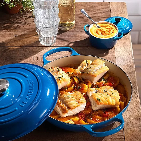 Кастрюля низкая 30 см, объем 3,2 л, материал чугун, цвет синий, Le Creuset, Франция, 21180302002430 - изобр. 10