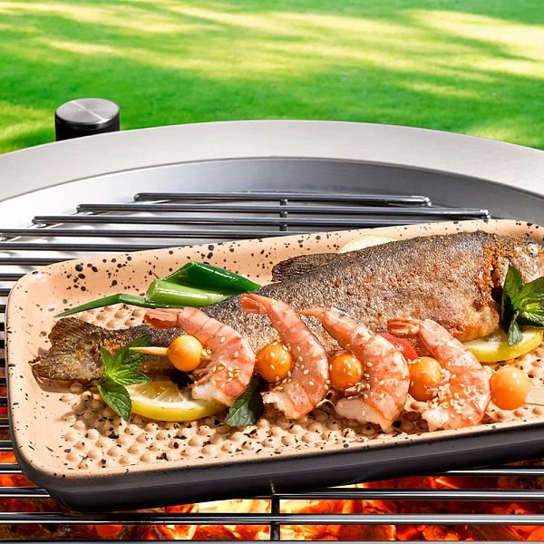 Планча Lafer BBQ с рифленой поверхностью для гриля 34х23х3,1 см, глина, внешнее огнеупорное покрытие, Roemertopf, Германия, 03806 - изобр. 10