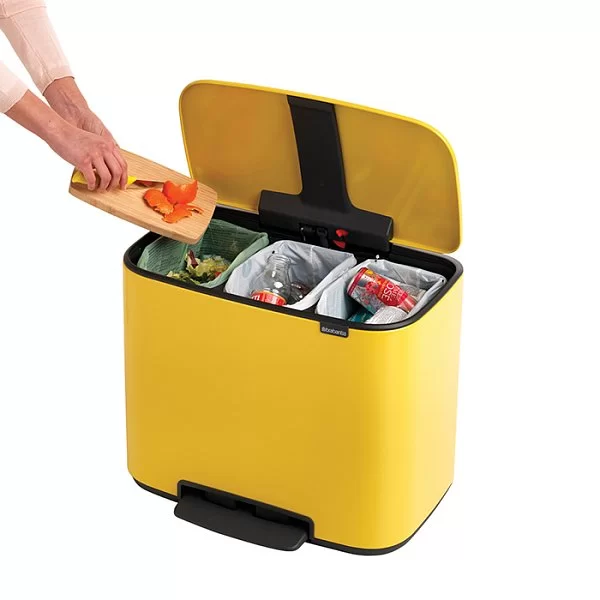 Мусорный бак 3 секции Pedal Bin Bo, 3x11л, желтая маргаритка, Brabantia, 121043 - изобр. 15