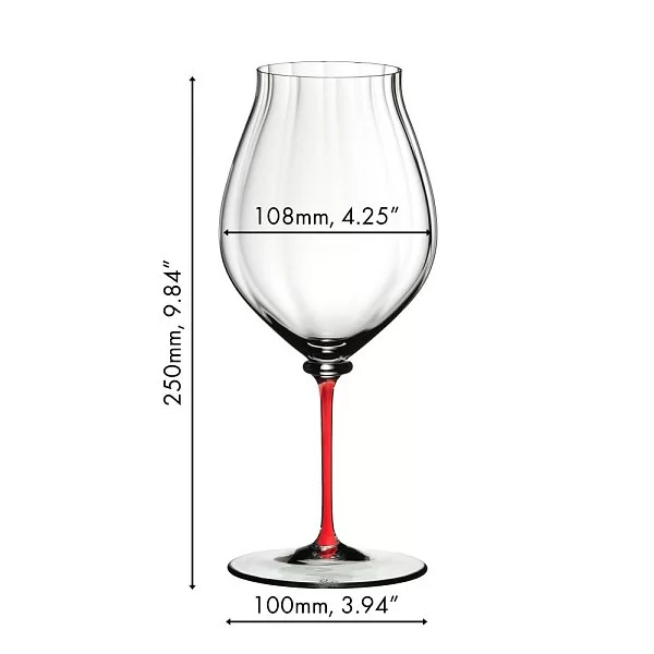 Бокал Fatto a mano Performance Pinot Noir 830 мл, хрусталь, красная ножка, ручная работа, Riedel, Австрия, 4884/67R - изобр. 8
