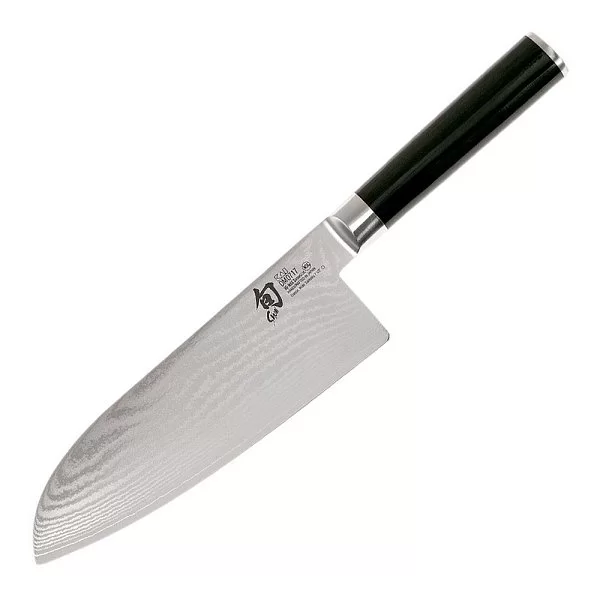 Нож кухонный поварской Wide Santoku длина лезвия 19,1 см, сталь VG-MAX в обкладках из дамаска, Kai, Япония, DM-0717 - изобр. 7