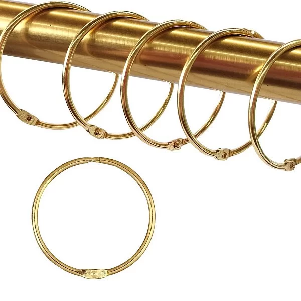 Набор из 12 крючков для шторки &quot;O&quot; Type Hooks Brass 5,5х5,5 см, металл, Carnation Home Fashions, США, SLM-O/64 - изобр. 14