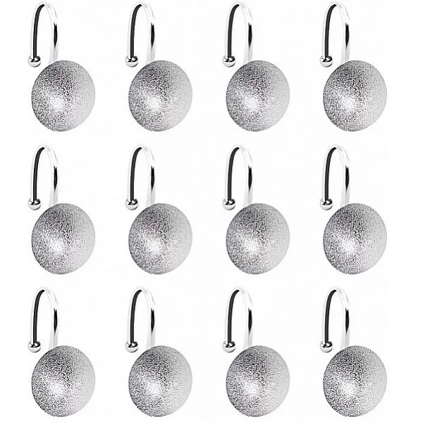 Набор из 12 крючков для шторки Buttons Silver, 2,9х6 см, цвет серебряный, металл, Carnation Home Fashions, США, PHP-BT/03 - изобр. 7
