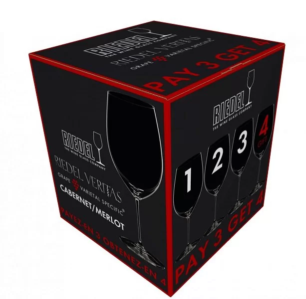 Набор бокалов для красного вина Cabernet/Merlot 625 мл, хрусталь, 4 шт, Veritas, Riedel, 5449/0 - изобр. 10
