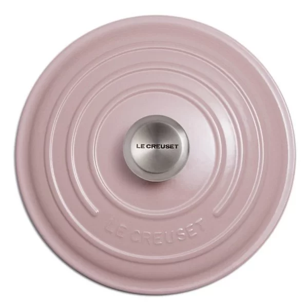 Кастрюля круглая с крышкой 24 см, объем 4,2 л, материал эмалированный чугун, цвет розовый, Le Creuset, Франция, 21177244014430 - изобр. 9
