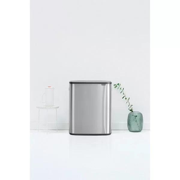 Мусорный бак 2-х секционный Touch Bin Bo объем 30 + 30 л, 54,5x31,2x65,6 см, нержавеющая сталь, цвет стальной матовый, Brabantia, Бельгия, 221422 - изобр. 13