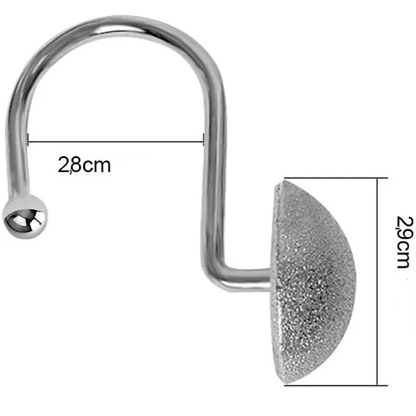 Набор из 12 крючков для шторки Buttons Silver, 2,9х6 см, цвет серебряный, металл, Carnation Home Fashions, США, PHP-BT/03 - изобр. 8