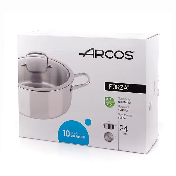 Кастрюля с крышкой 4 л 3-х слойная нержавеющая сталь, диаметр 24 см, серия Forza, Arcos, 712400 - изобр. 12