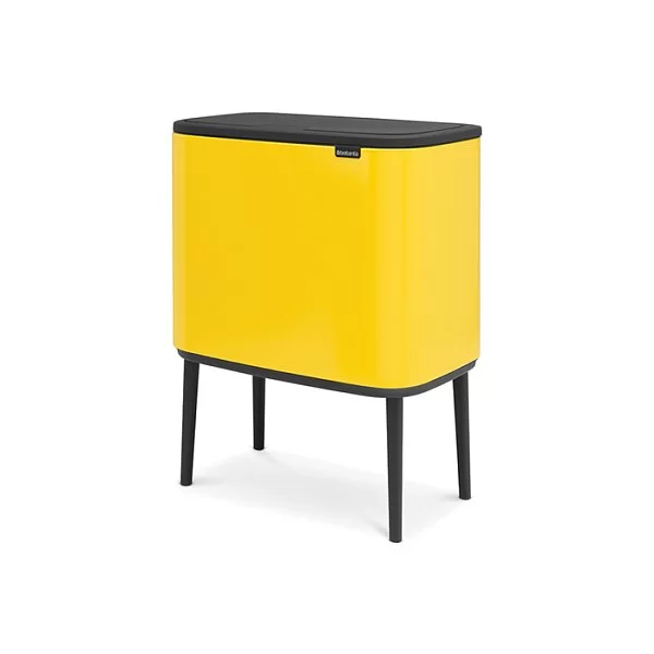Мусорный бак 2 секции 11+23л, желтая маргаритка, Brabantia, 316128 - изобр. 9