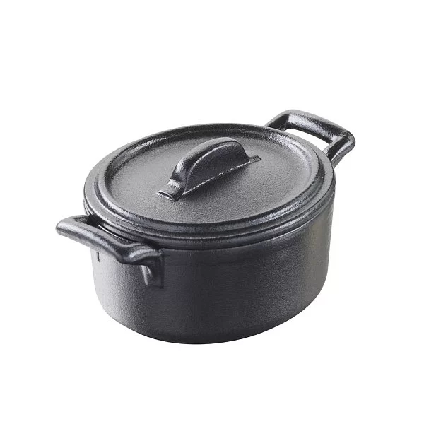 Кокотница овальная с крышкой Belle Cuisine 11х10х6,5 см, объем 250 мл, материал фарфор, цвет черный, Revol, Франция, 644688 - изобр. 7