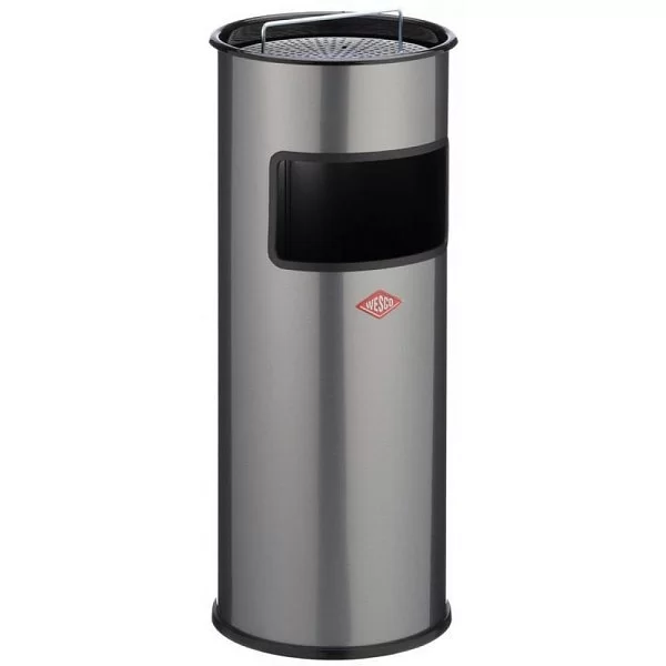 Урна уличная с решеткой 30 л, цвет графитовый, нержавеющая сталь, Wesco, Германия, 150601-13 - изобр. 7
