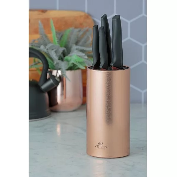 Набор из 5-ти кухонных ножей на подставке Opulence медь + нержавеющая сталь, цвет золотой, Viners, Великобритания, v_0305.183 - изобр. 8