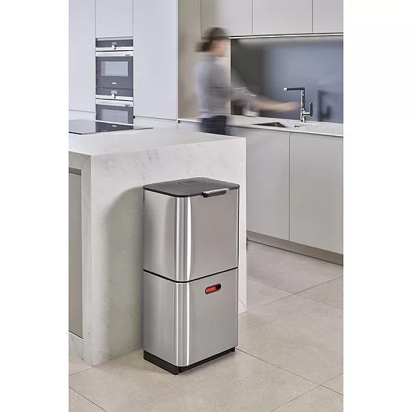 Контейнер для мусора с двумя баками Totem Max 60 л, 36,5х81х39,5 см, нержавеющая сталь, цвет стальной, Joseph Joseph, Великобритания, 30060 - изобр. 12
