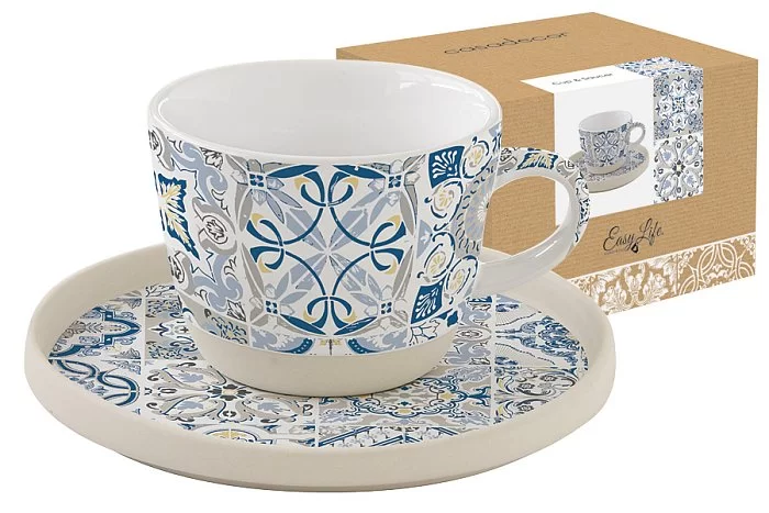 Чашка с блюдцем Casadecor 250 мл, фарфор + керамика, синий, Easy Life, EL-R1655_CADB - изобр. 7