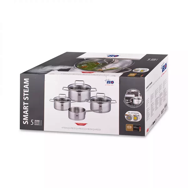 Набор посуды из нержавеющей стали Smart Steam, 4 предмета, ELO, Германия, 72404 - изобр. 11