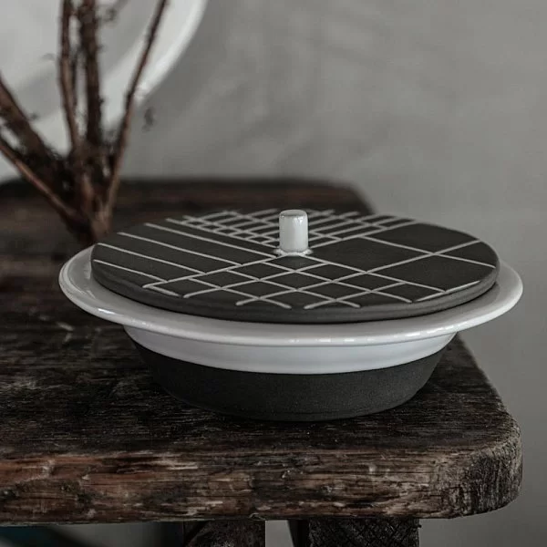 Тарелка глубокая Plano 17,4 см керамика, цвет белый + серый, Costa Nova, Португалия, 1POS171e-WHI(1POS171-03217U) - изобр. 9