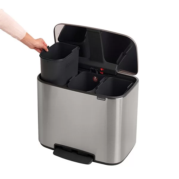 Мусорный бак 3 секции Pedal Bin Bo, 3x11л, стальной матовый, Brabantia, 121128 - изобр. 12