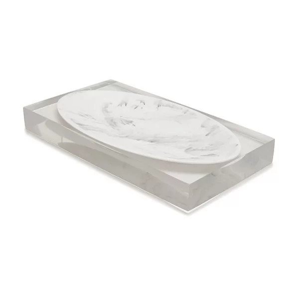 Подставка для предметов Ducale White 25х14х2,5 см, полистоун, Kassatex, США, ADE-TR-WB - изобр. 7