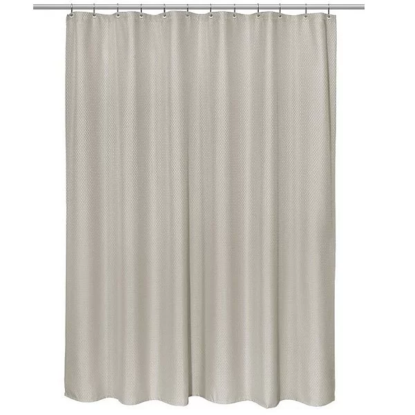 Шторка для ванной комнаты Grace Jacquard, 240х200 см, цвет серый, полиэстер, Carnation Home Fashions, США, FSC24-HX71/03 - изобр. 7